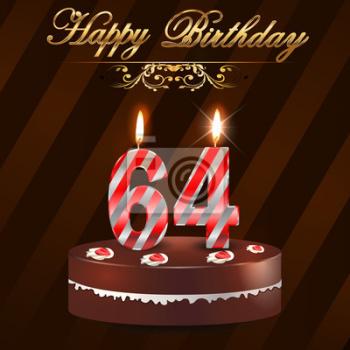 
Картинки 64-year-happy-birthday-card-with-cake-and-candles-64th-bi...