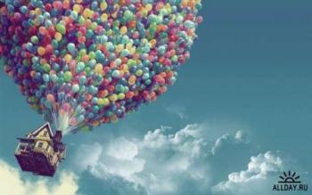 Картинка красивая с воздушными шарами в день рождения девушке