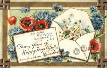 Поздравление на английском в открытке на день рождения с конвермами